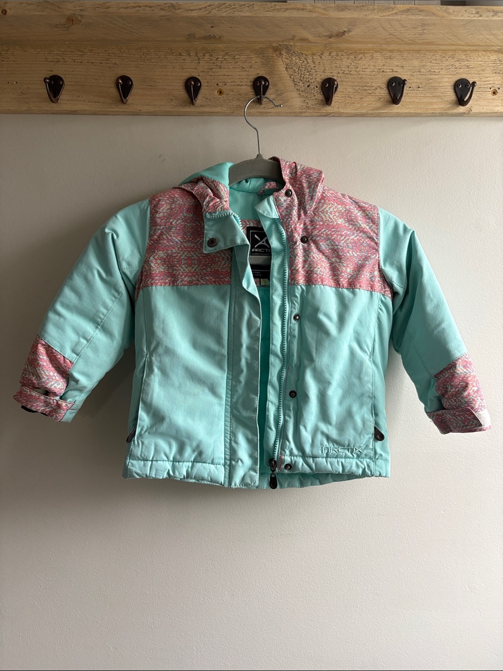 Arctix Baby Blue and Pink Girls' Hooded winter Jacket